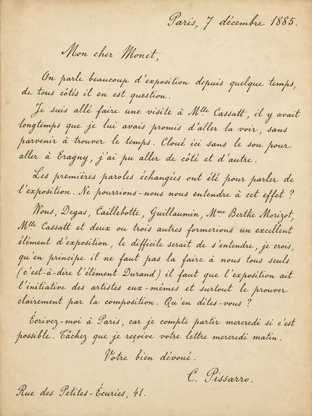 Pissarro in Monet: exhibition project between artists
