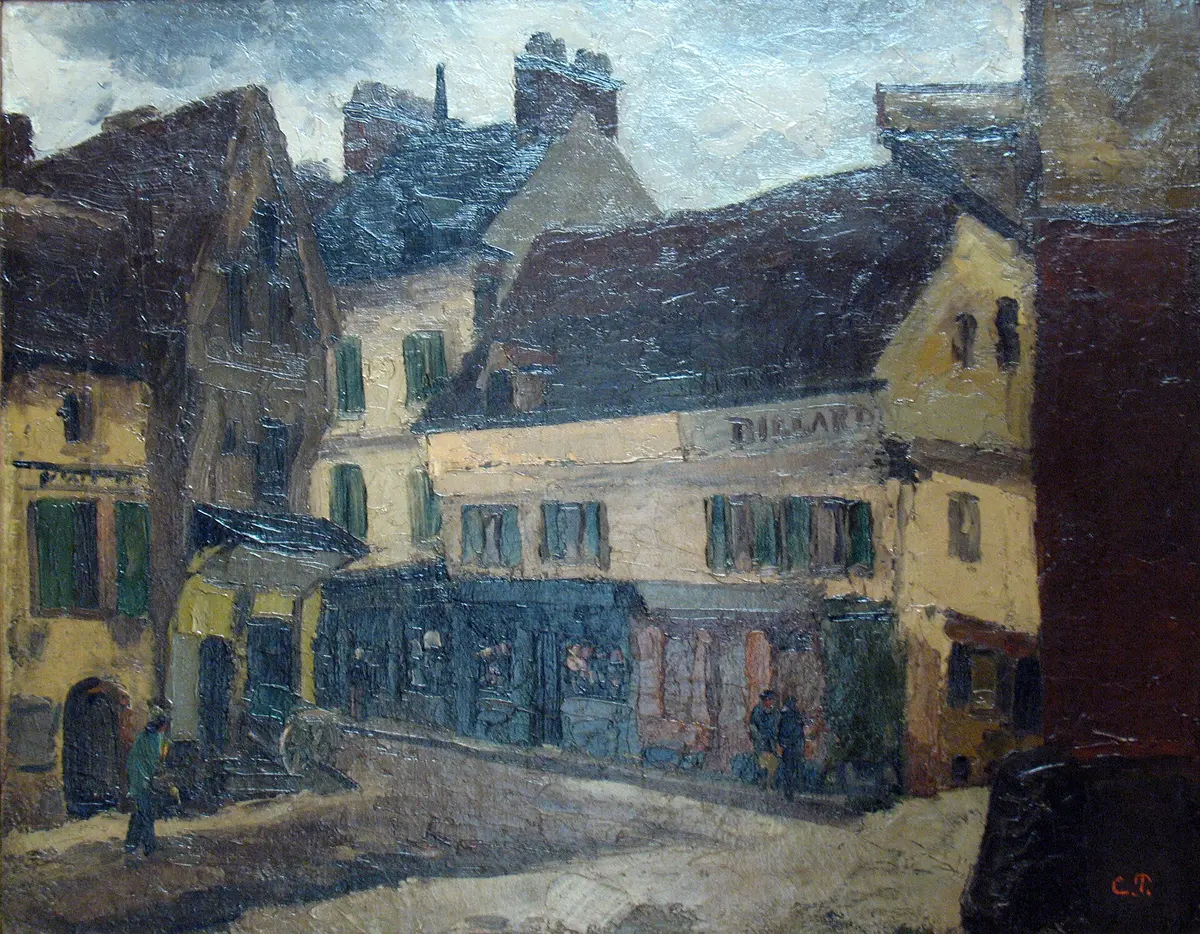 Une place à La Roche-Guyon